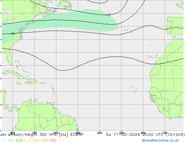 Straalstroom ECMWF za 11.05.2024 00 UTC