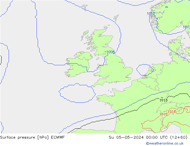 Luchtdruk (Grond) ECMWF zo 05.05.2024 00 UTC