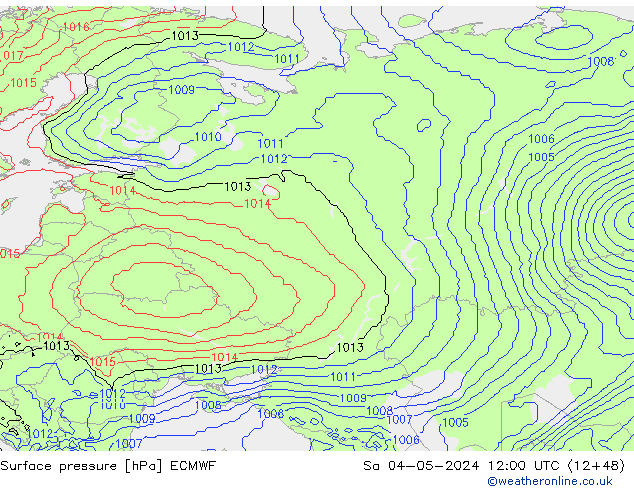 приземное давление ECMWF сб 04.05.2024 12 UTC