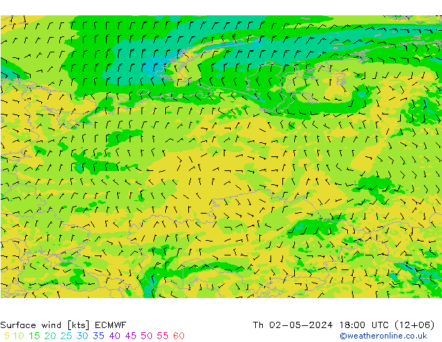 Surface wind ECMWF Th 02.05.2024 18 UTC