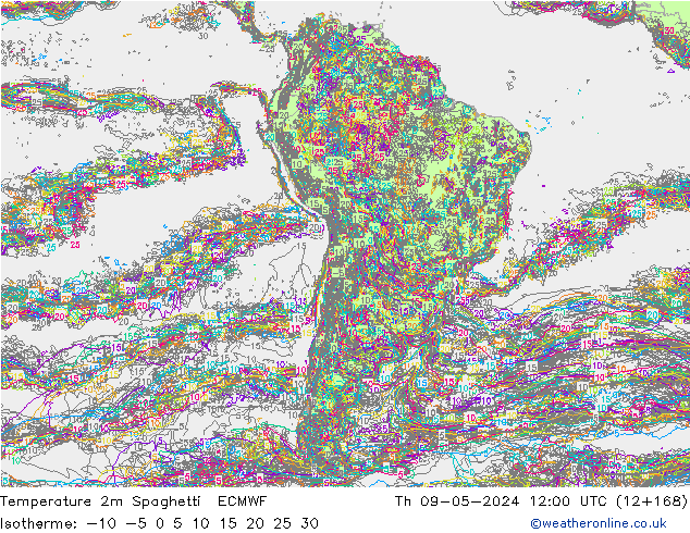 Temperaturkarte Spaghetti ECMWF Do 09.05.2024 12 UTC