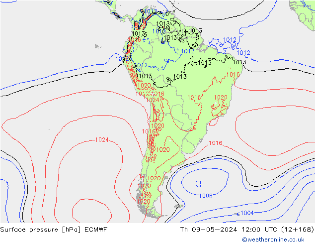 приземное давление ECMWF чт 09.05.2024 12 UTC