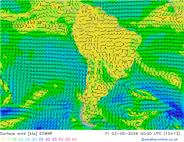 Wind 10 m ECMWF vr 03.05.2024 00 UTC