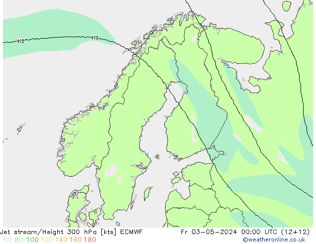 Jet stream/Height 300 hPa ECMWF Fr 03.05.2024 00 UTC