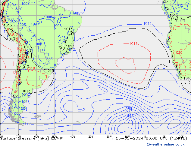 приземное давление ECMWF пт 03.05.2024 06 UTC