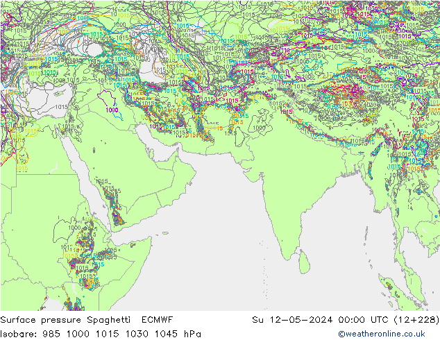 приземное давление Spaghetti ECMWF Вс 12.05.2024 00 UTC