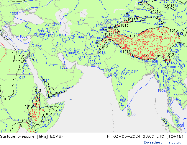 pression de l'air ECMWF ven 03.05.2024 06 UTC