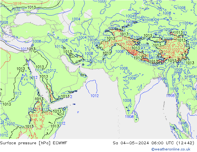 Surface pressure ECMWF Sa 04.05.2024 06 UTC