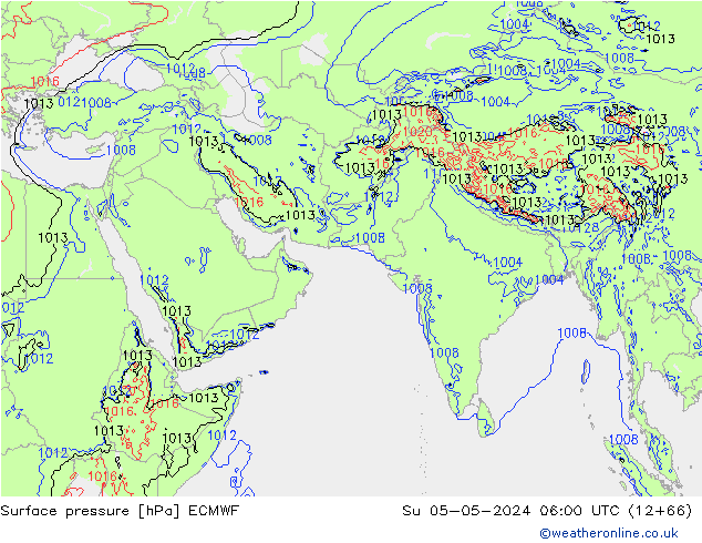 Luchtdruk (Grond) ECMWF zo 05.05.2024 06 UTC