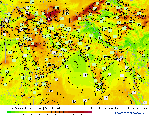 Isotaca Spread ECMWF dom 05.05.2024 12 UTC