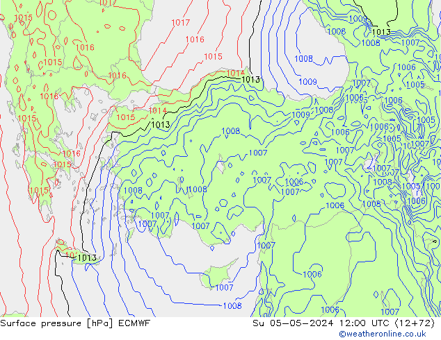 Bodendruck ECMWF So 05.05.2024 12 UTC