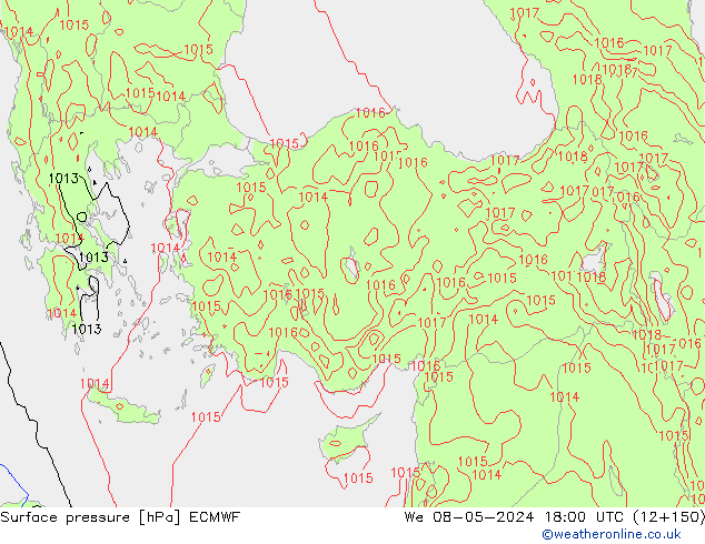 приземное давление ECMWF ср 08.05.2024 18 UTC