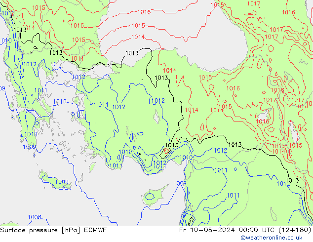 pressão do solo ECMWF Sex 10.05.2024 00 UTC