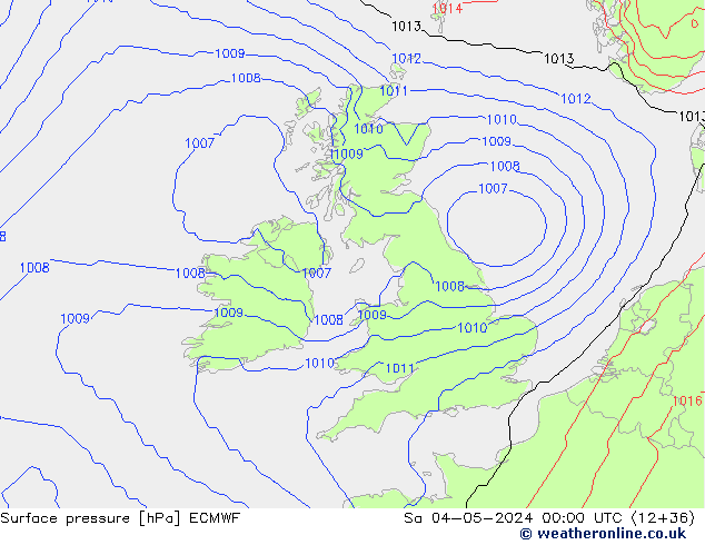 pressão do solo ECMWF Sáb 04.05.2024 00 UTC