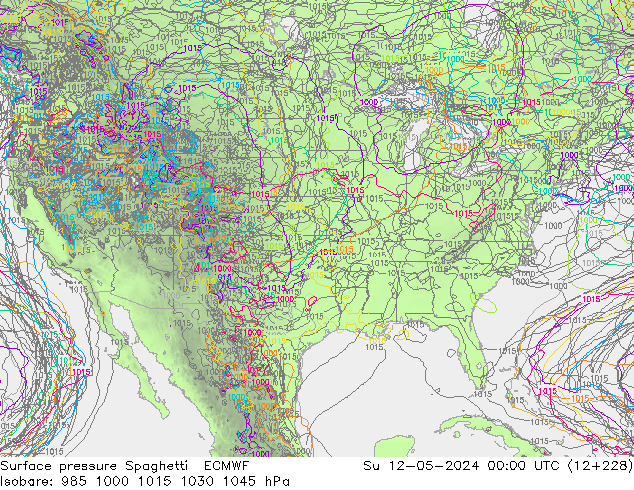 Yer basıncı Spaghetti ECMWF Paz 12.05.2024 00 UTC