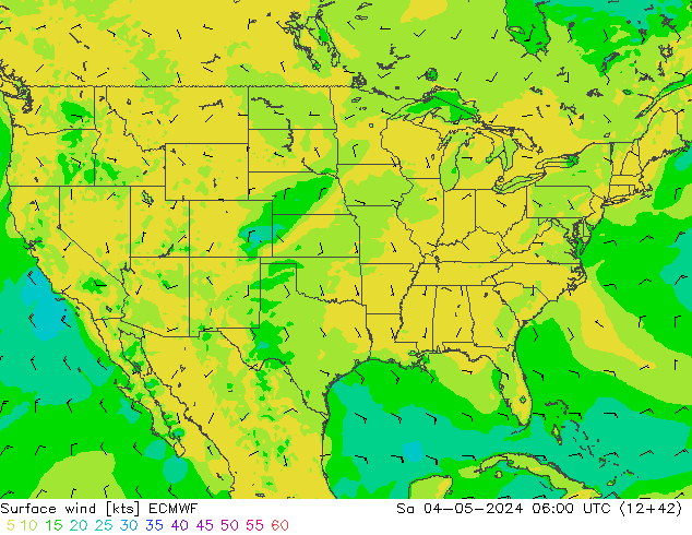 Surface wind ECMWF Sa 04.05.2024 06 UTC