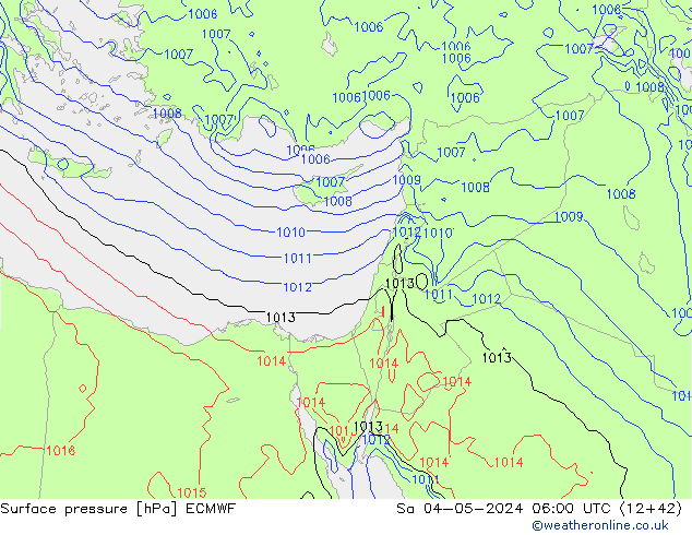 Surface pressure ECMWF Sa 04.05.2024 06 UTC