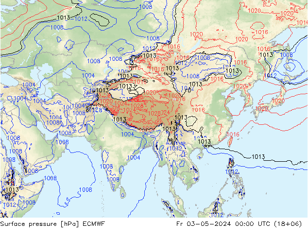 Bodendruck ECMWF Fr 03.05.2024 00 UTC