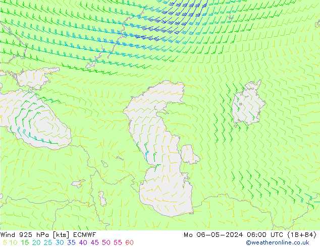 Wind 925 hPa ECMWF Mo 06.05.2024 06 UTC