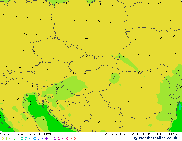 Surface wind ECMWF Mo 06.05.2024 18 UTC