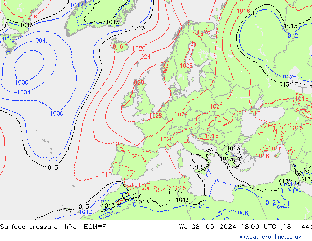 приземное давление ECMWF ср 08.05.2024 18 UTC