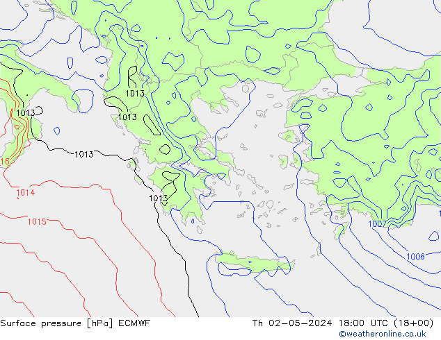 ciśnienie ECMWF czw. 02.05.2024 18 UTC