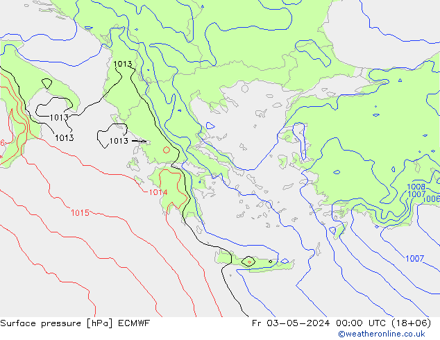 Bodendruck ECMWF Fr 03.05.2024 00 UTC