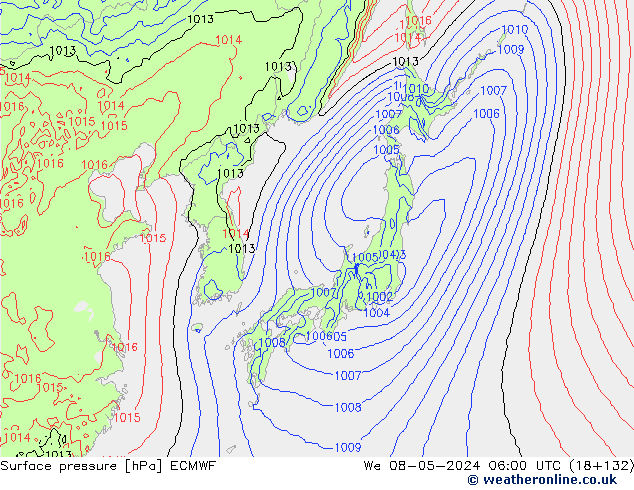 pression de l'air ECMWF mer 08.05.2024 06 UTC