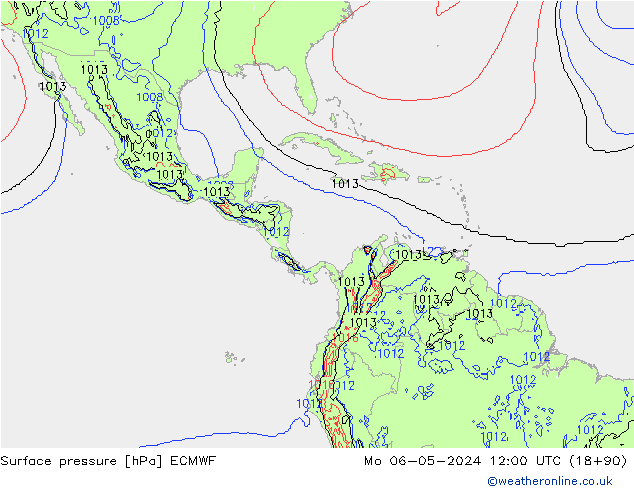 Atmosférický tlak ECMWF Po 06.05.2024 12 UTC