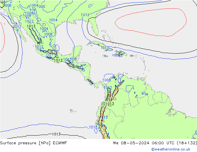 Atmosférický tlak ECMWF St 08.05.2024 06 UTC