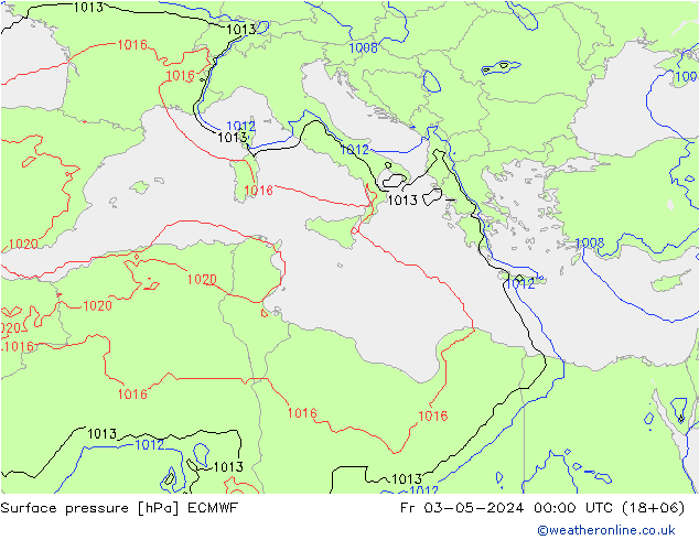 Yer basıncı ECMWF Cu 03.05.2024 00 UTC