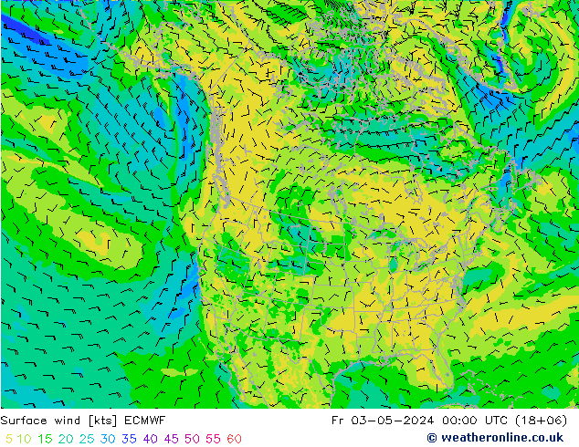 风 10 米 ECMWF 星期五 03.05.2024 00 UTC