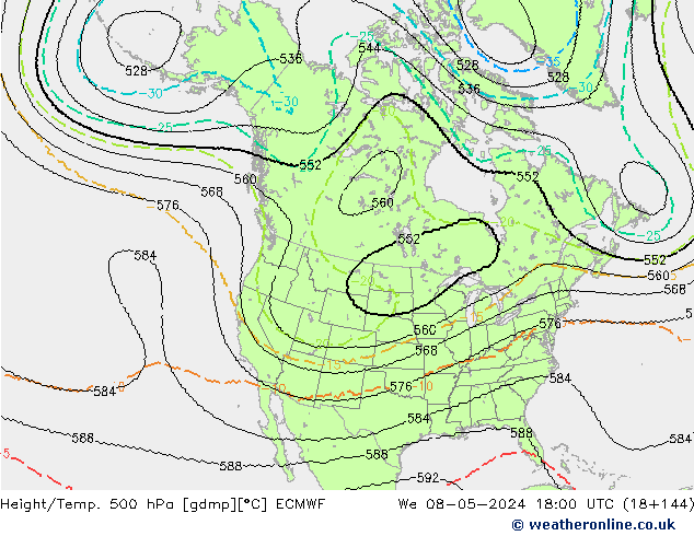 Height/Temp. 500 гПа ECMWF ср 08.05.2024 18 UTC