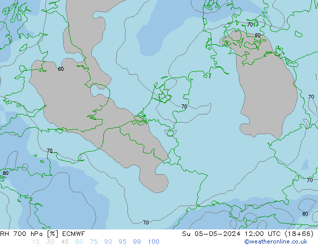 Humidité rel. 700 hPa ECMWF dim 05.05.2024 12 UTC