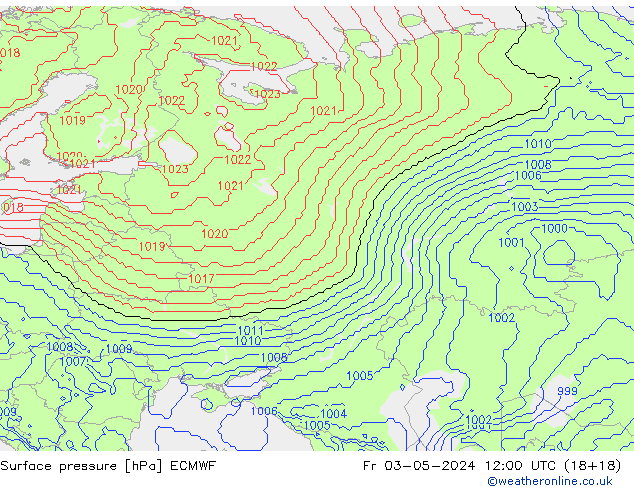 pression de l'air ECMWF ven 03.05.2024 12 UTC