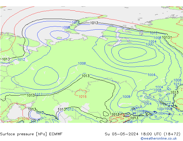 Surface pressure ECMWF Su 05.05.2024 18 UTC