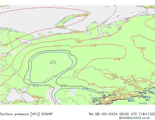 Bodendruck ECMWF Mi 08.05.2024 06 UTC