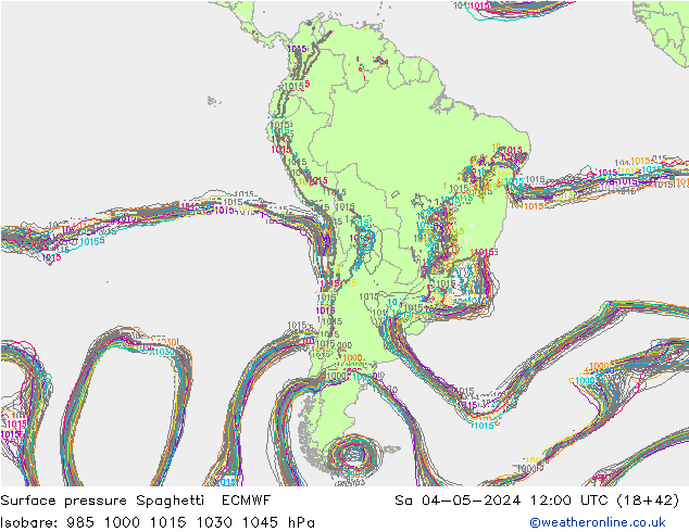 Surface pressure Spaghetti ECMWF Sa 04.05.2024 12 UTC