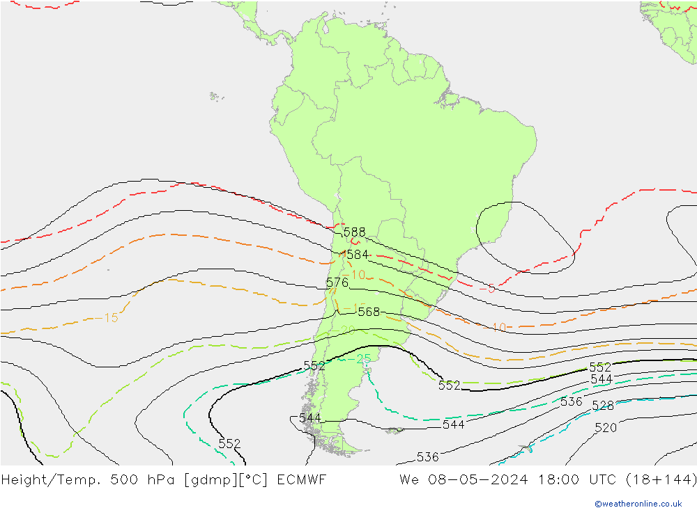 Géop./Temp. 500 hPa ECMWF mer 08.05.2024 18 UTC