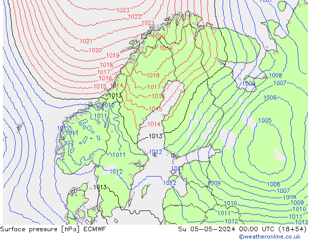 Bodendruck ECMWF So 05.05.2024 00 UTC