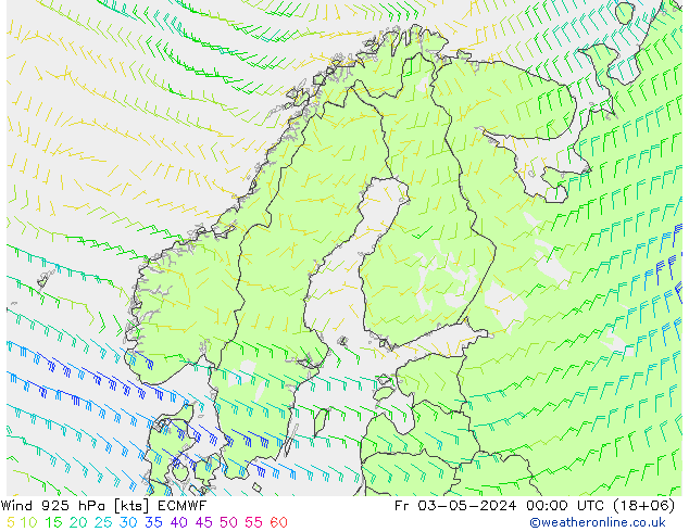 Viento 925 hPa ECMWF vie 03.05.2024 00 UTC