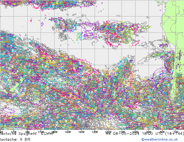 Isotachs Spaghetti ECMWF We 08.05.2024 18 UTC