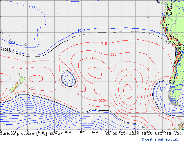 Surface pressure ECMWF Su 05.05.2024 18 UTC