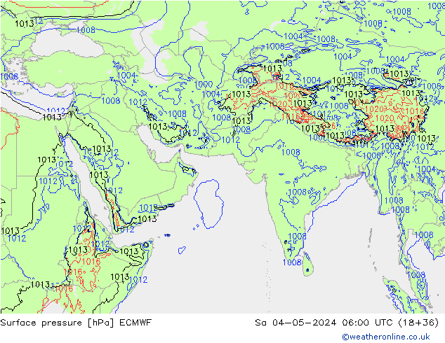 ciśnienie ECMWF so. 04.05.2024 06 UTC