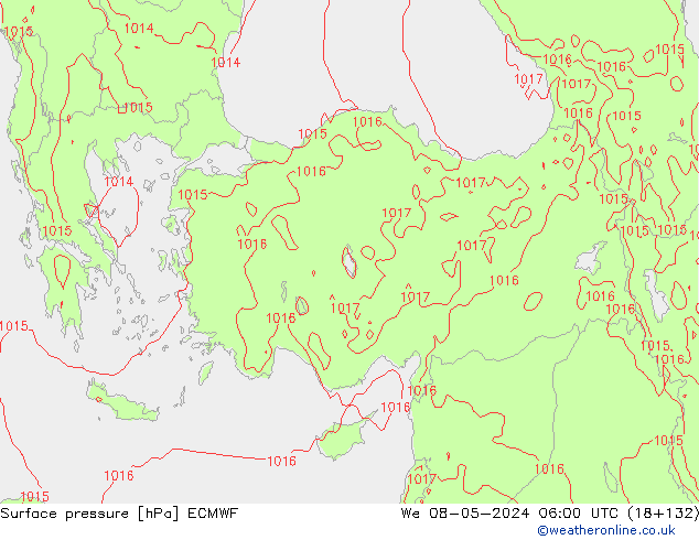 pression de l'air ECMWF mer 08.05.2024 06 UTC