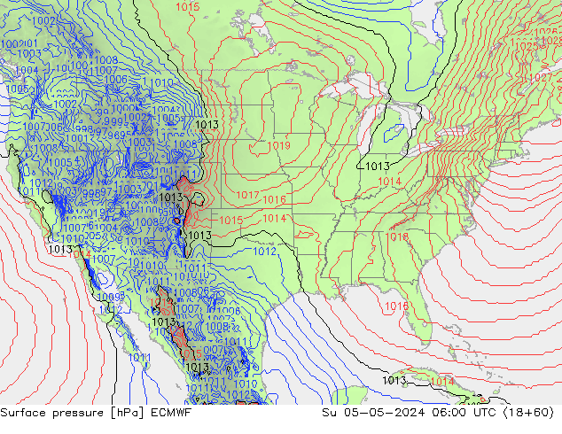 Luchtdruk (Grond) ECMWF zo 05.05.2024 06 UTC