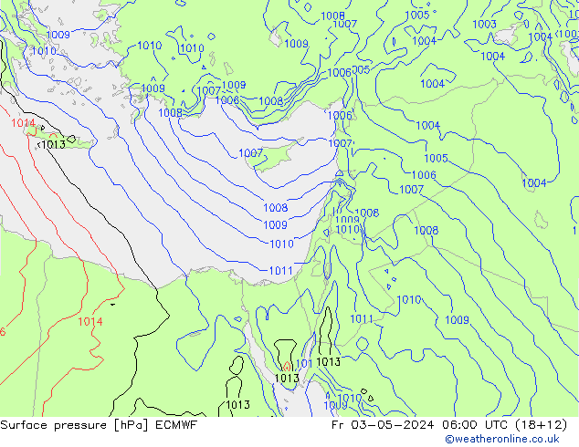 Surface pressure ECMWF Fr 03.05.2024 06 UTC