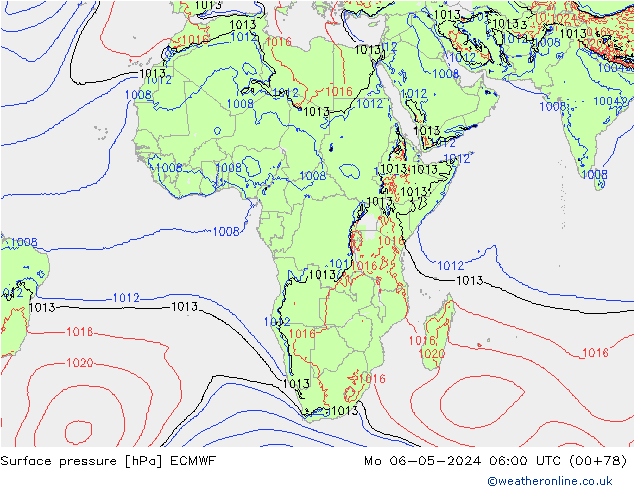 приземное давление ECMWF пн 06.05.2024 06 UTC