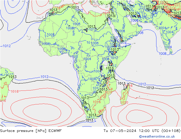 Pressione al suolo ECMWF mar 07.05.2024 12 UTC