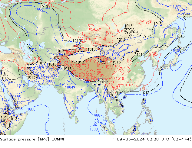 Bodendruck ECMWF Do 09.05.2024 00 UTC